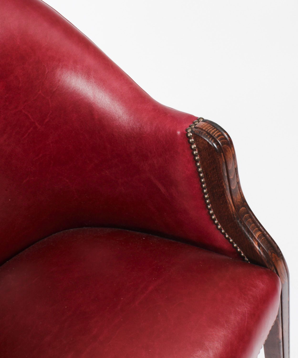 Bespoke English Handmade Leather Desk Chair Burgundy photo buy