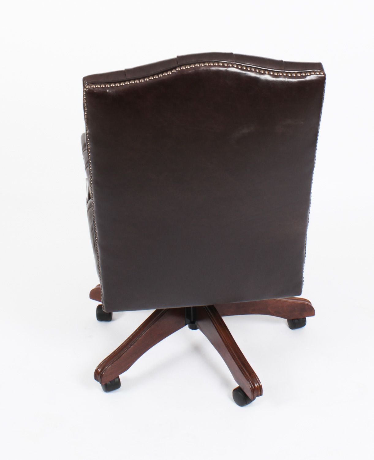 1575.0 Bespoke English Handmade Gainsborough Leather Desk Chair Smoke Brown photo