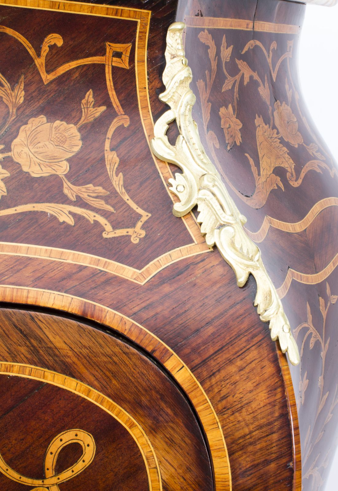 Antique French Rococo Revival Marquetry Secretaire A Abattant C 1850 photo vinterior