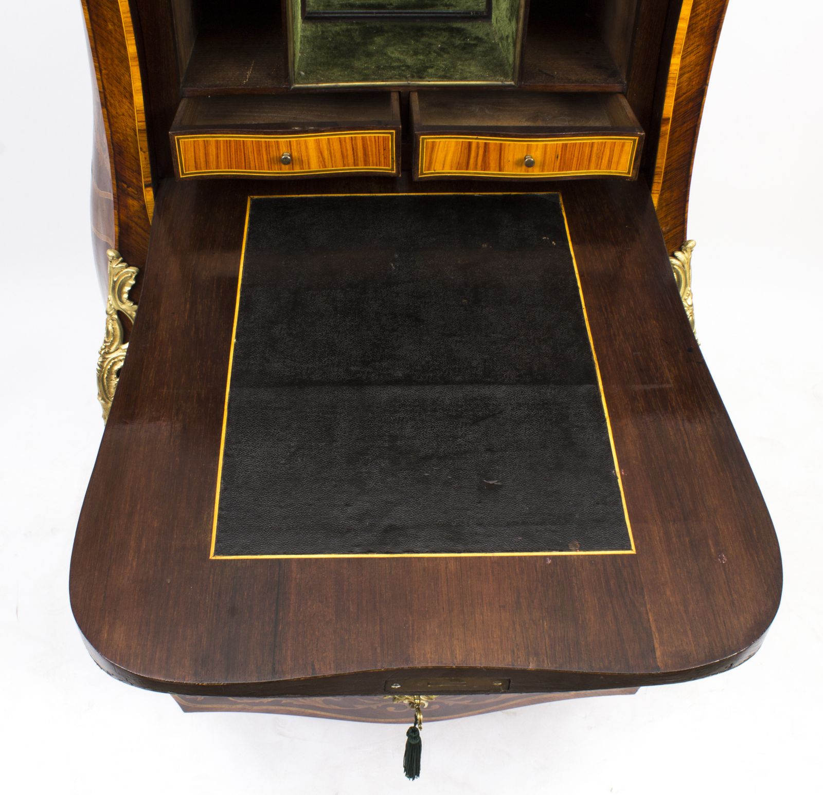 photo vintage Antique French Rococo Revival Marquetry Secretaire A Abattant C 1850