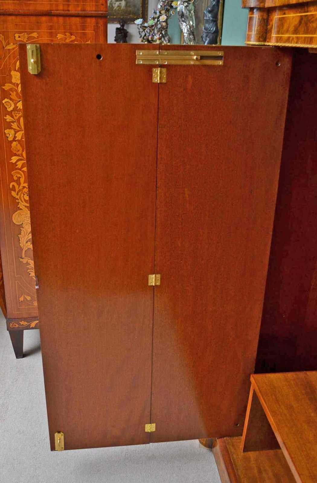 Furniture Bespoke Inlaid Burr Walnut Tv Plasma Hi Fi Stereo Cabinet photo