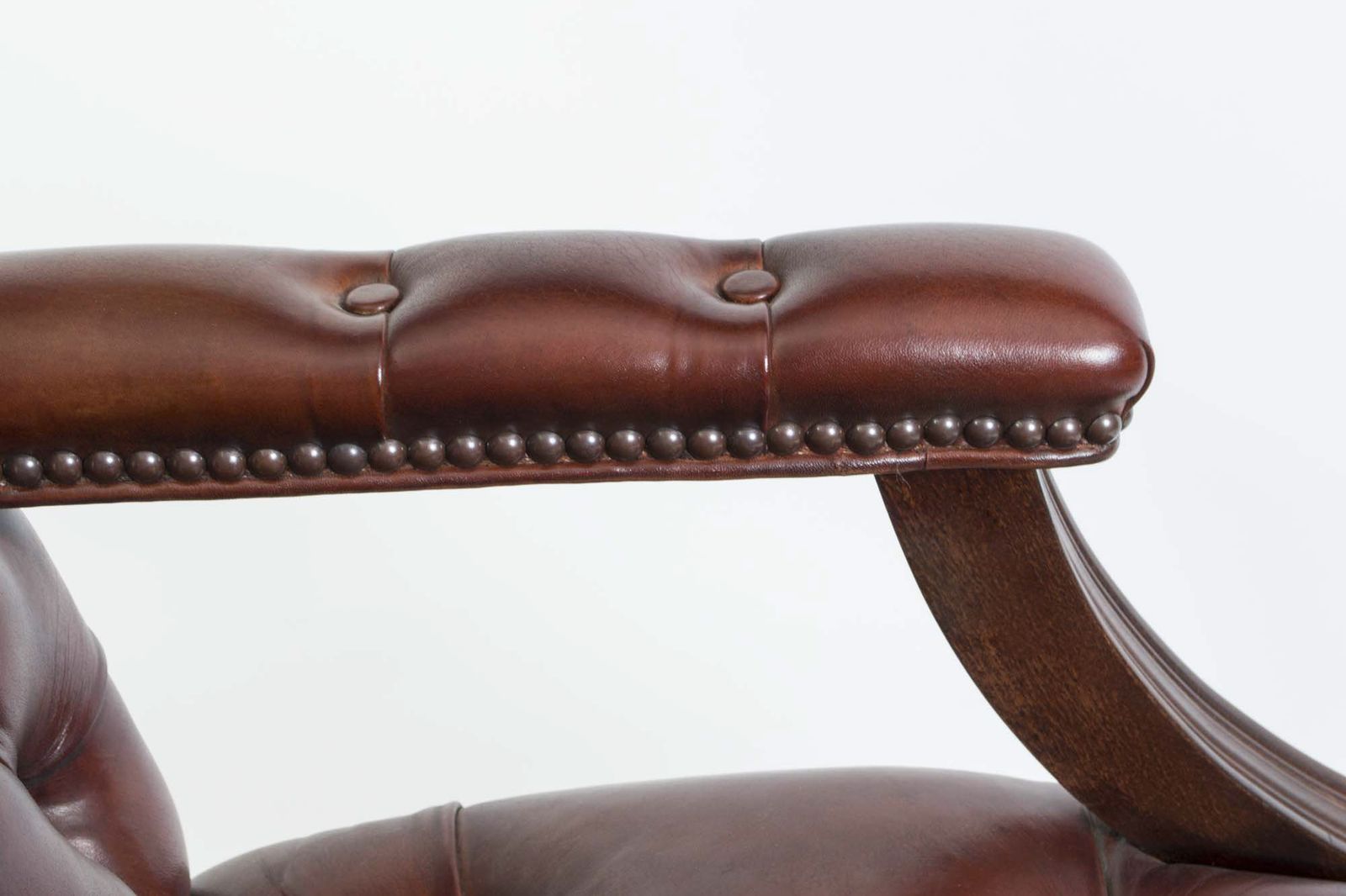 Bespoke English Handmade Gainsborough Leather Desk Chair photo vinterior