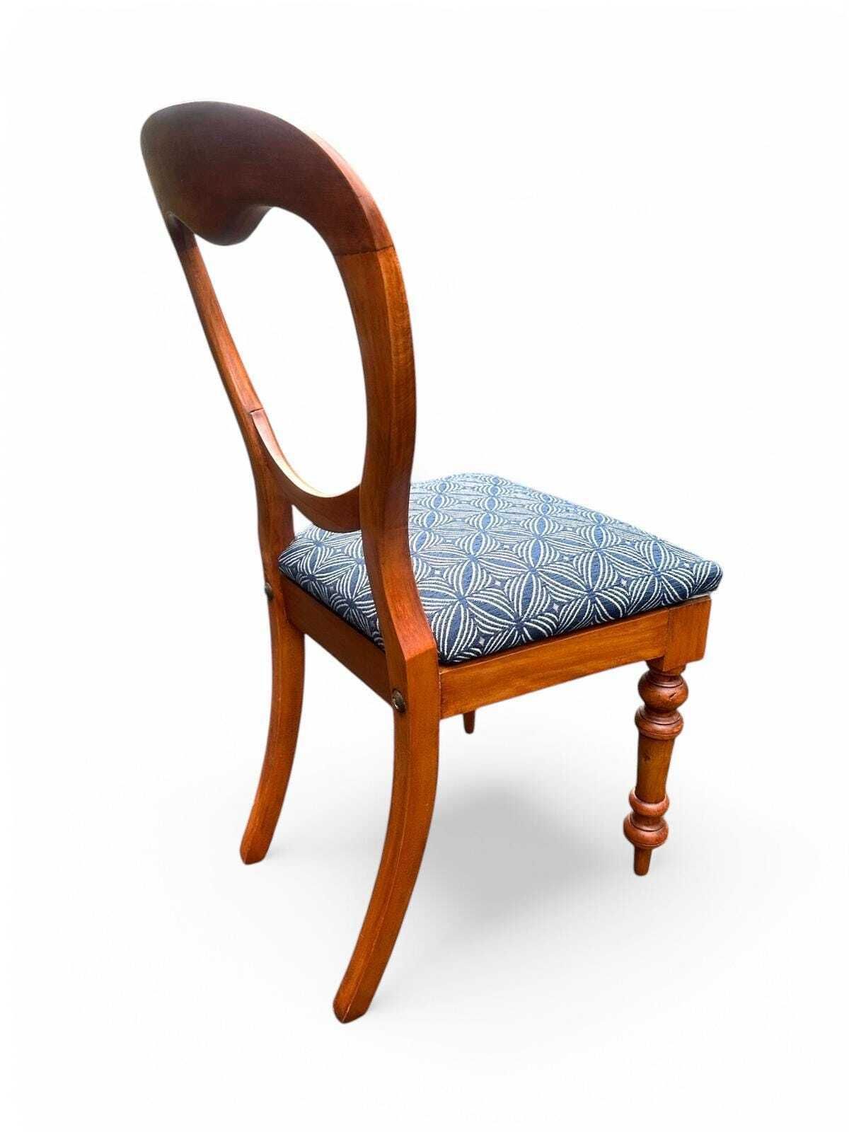 Vintage Balloon Back Bedroom Chair / C1970 / Wooden Frame / Blue Fabric photo furniture