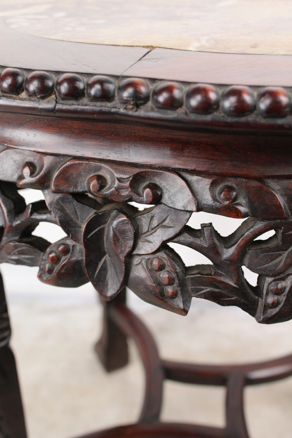 Antique Chinese Rosewood Marble Top Lamp Table photo Furniture