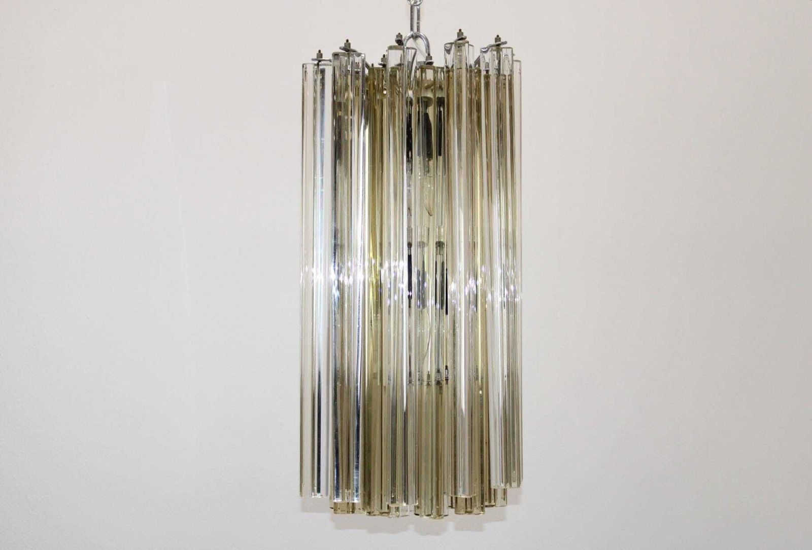 Original Murano Glass Crystal Prism Chandelier From Venini / Made In Italy 1960s / Special Rare Lamp / Chrome Chandelier / Elegant Lamp photo furniture
