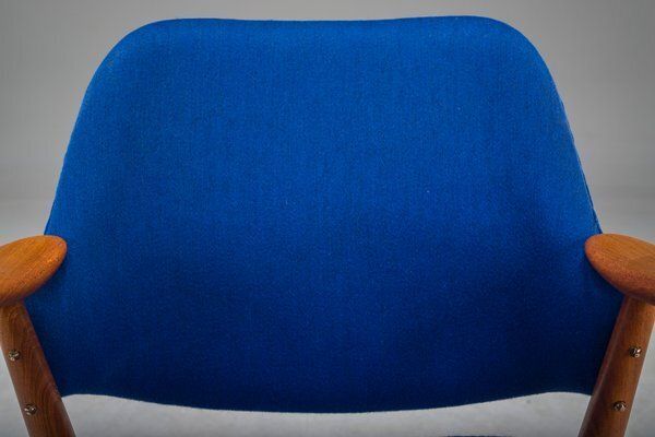 Armchair In Blue And Teak By Alf Svensson For Dux, 1960s photo Furniture