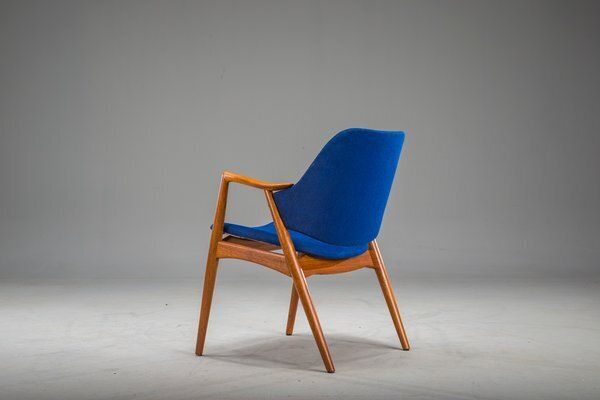 photo for sale Armchair In Blue And Teak By Alf Svensson For Dux, 1960s