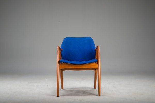 567.0 Armchair In Blue And Teak By Alf Svensson For Dux, 1960s photo