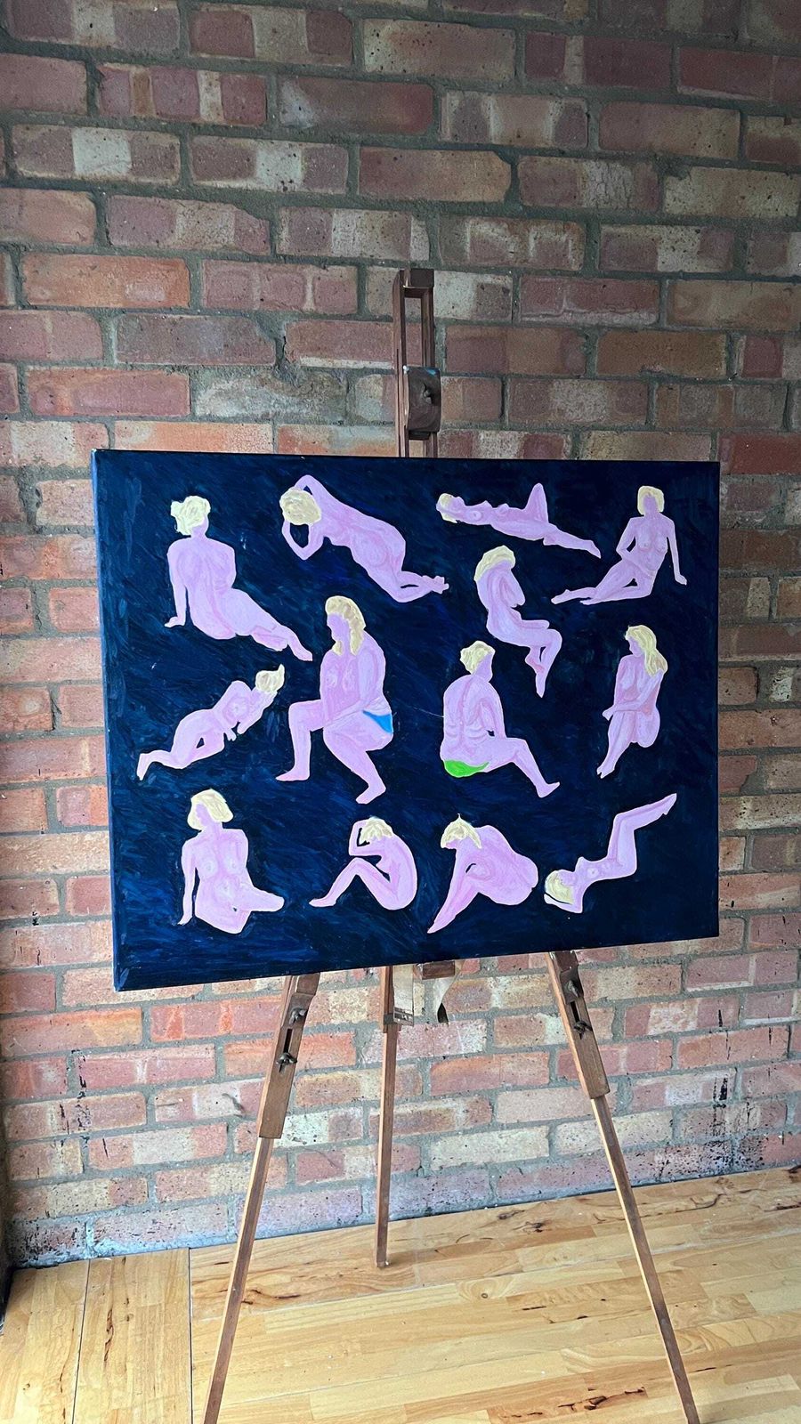 Contemporary Oil Painting On Stretched Canvas – Abstract Nude Study photo buy