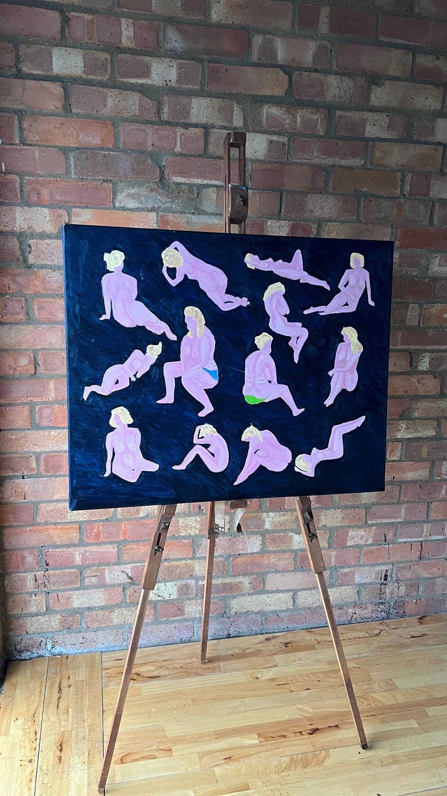 photo furniture Contemporary Oil Painting On Stretched Canvas – Abstract Nude Study