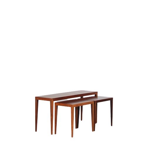 photo furniture Severin Hansen Nesting Tables For Haslev, Denmark 1960