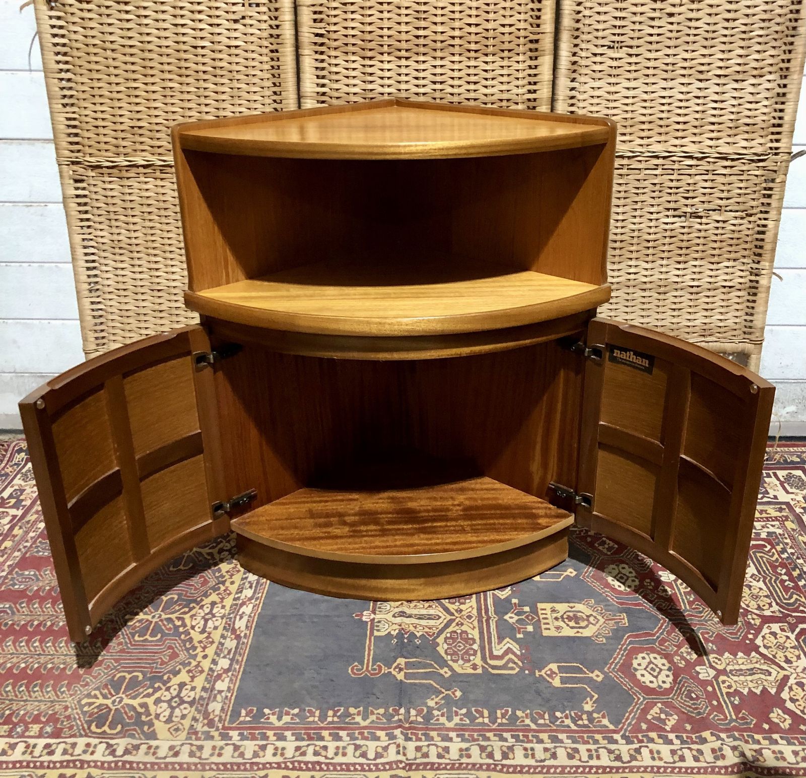 photo buy A Handsome Pair Of Retro Teak Corner Cabinets By Nathan