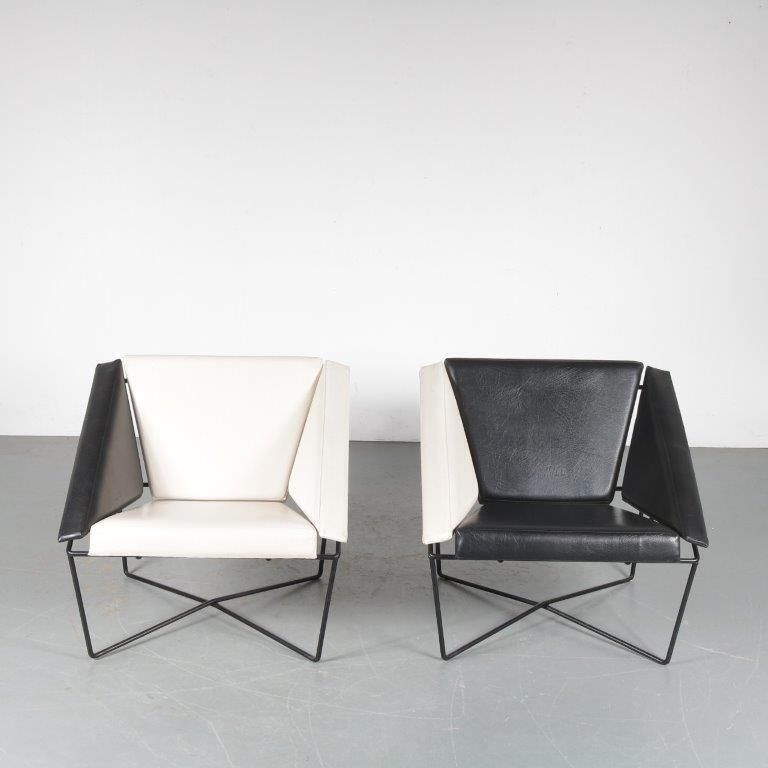 Rob Eckhardt Pair Of “Van Speyk” Chairs For Pastoe, Netherlands 1984 photo Furniture