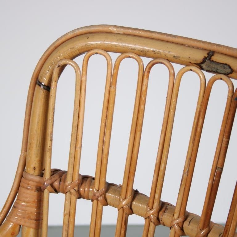 1950s Small Rattan Armchair From The Netherlands photo furniture