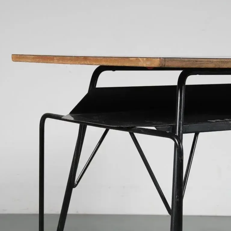 1317.0 1950s Willy Van Der Meeren Teacher’s Desk For Tubax, Belgium photo