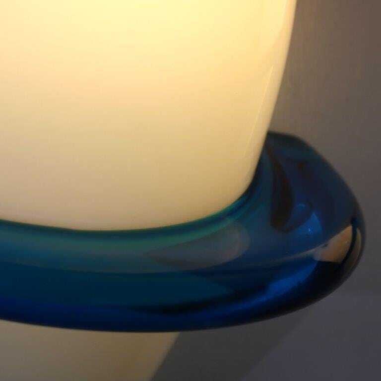 photo furniture 1990s Pair Of “Blue Swan” Wall Lamps By Tinu Aufiero For Venini, Italy