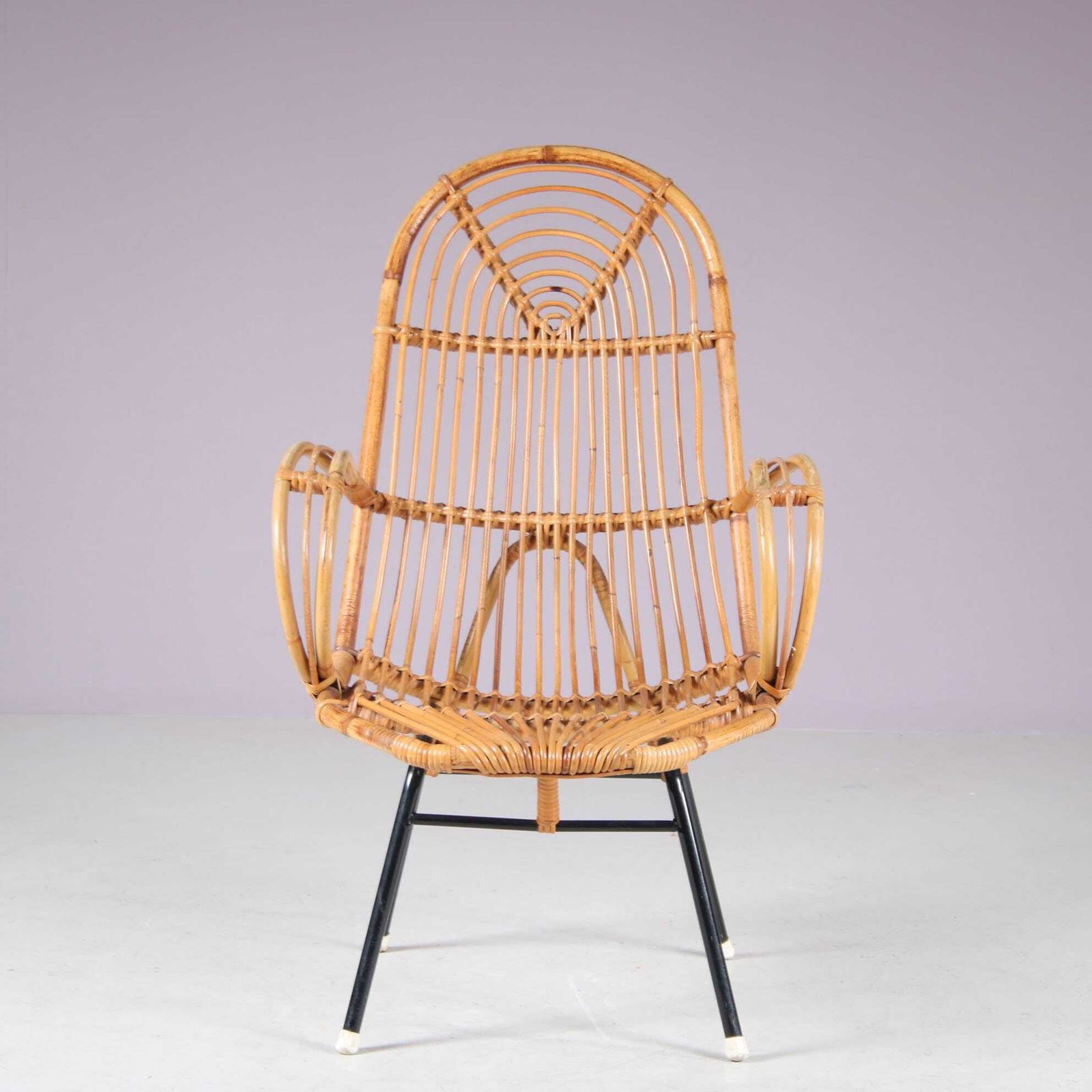 1950s Rattan Chair By Gebroeders Jonkers, Netherlands photo for sale