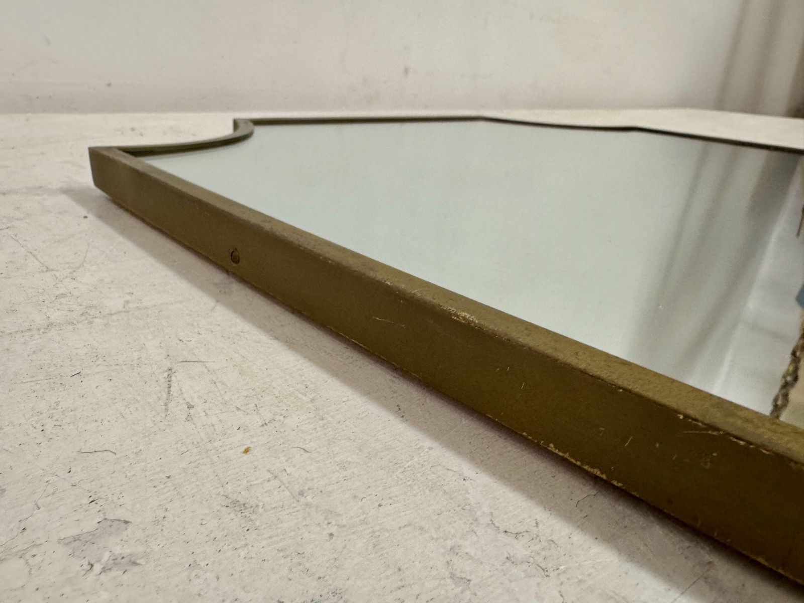 1950s Italian Brass Shield Mirror photo buy