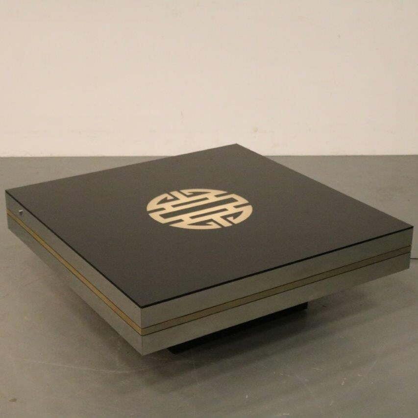 Square Uplighter Coffee Table In The Style Of Maria Sabot, Belgium 1970 photo vinterior