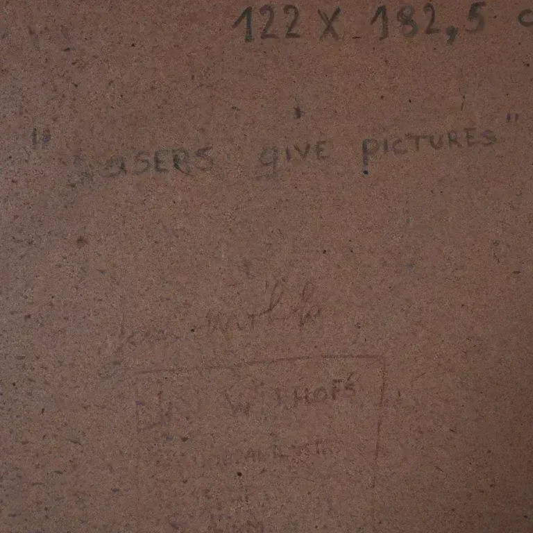830.0 1968 Large Painting “Lasers Give Pictures” By Jan Withofs, Belgium photo