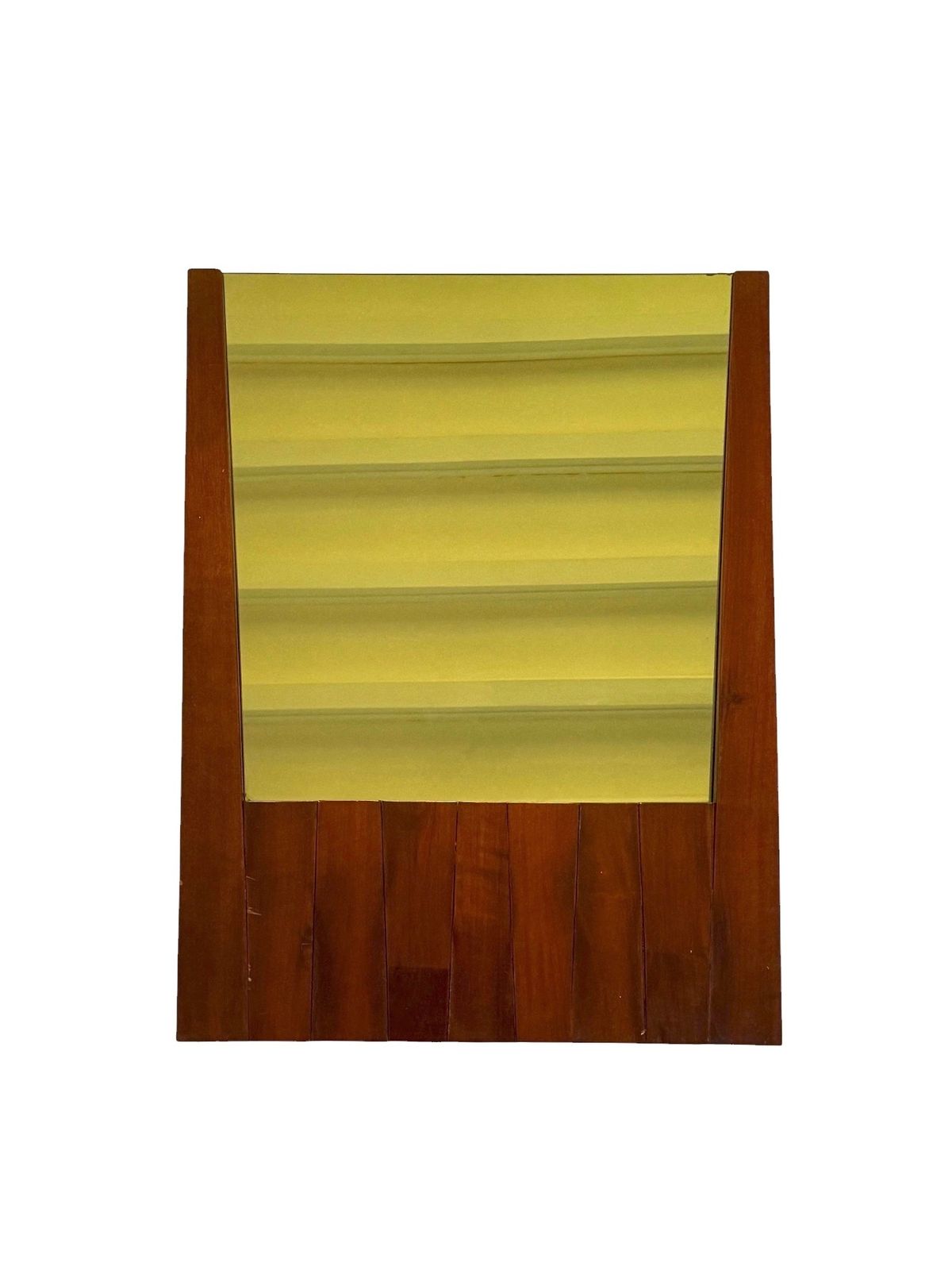 Luciano Frigerio, Hollywood Regency Mod. Barium Solid Walnut Mirror, Italy 1970s photo for sale