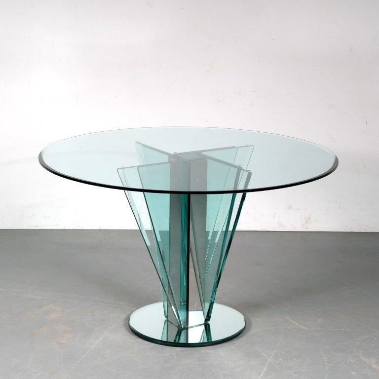 photo for sale Nile Glass Table By Galotti And Radice Italy 1970