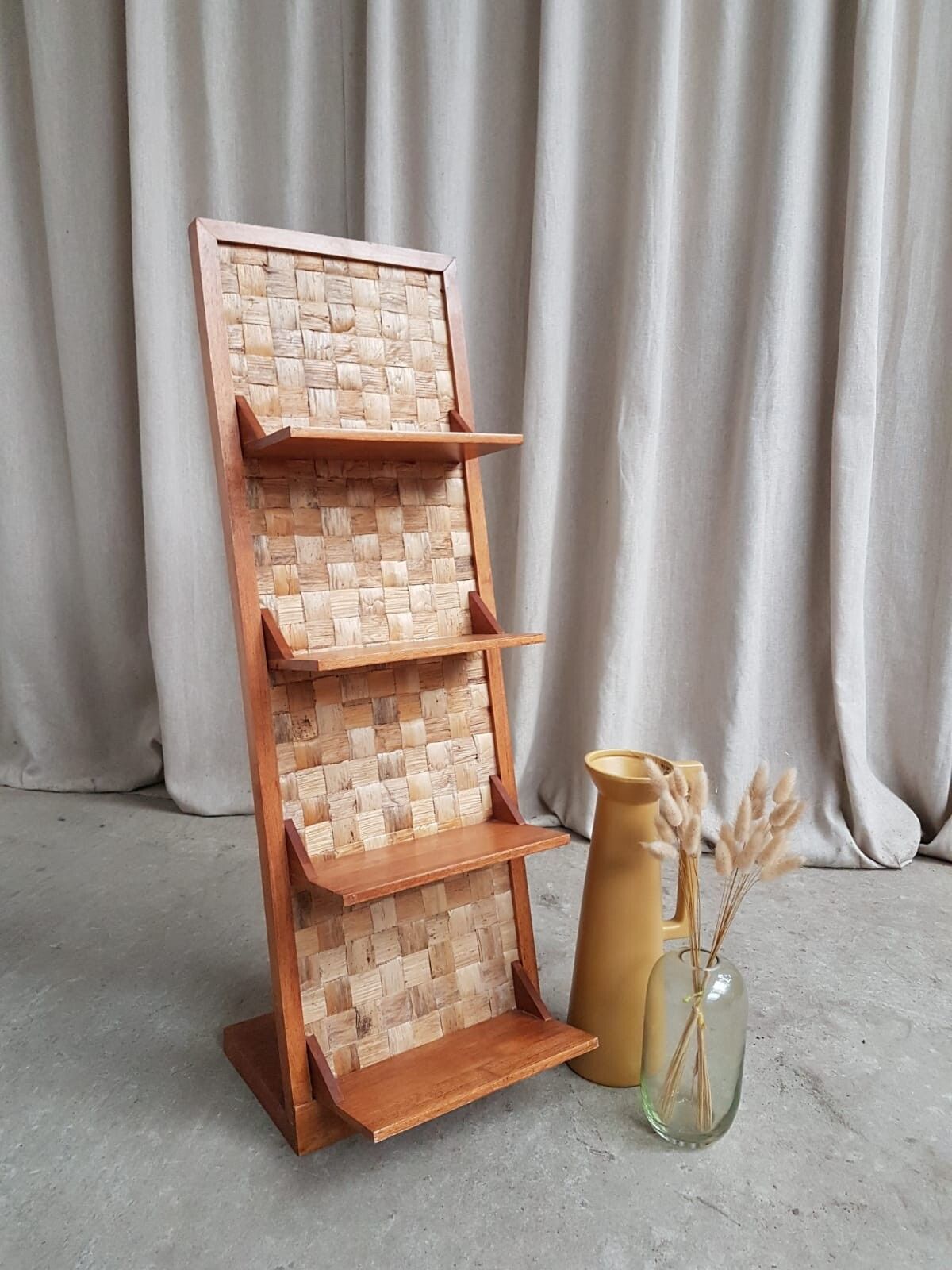 Vtg Mid Century Compact Bookcase Small Shelves Danish Scandi Design Retro R739