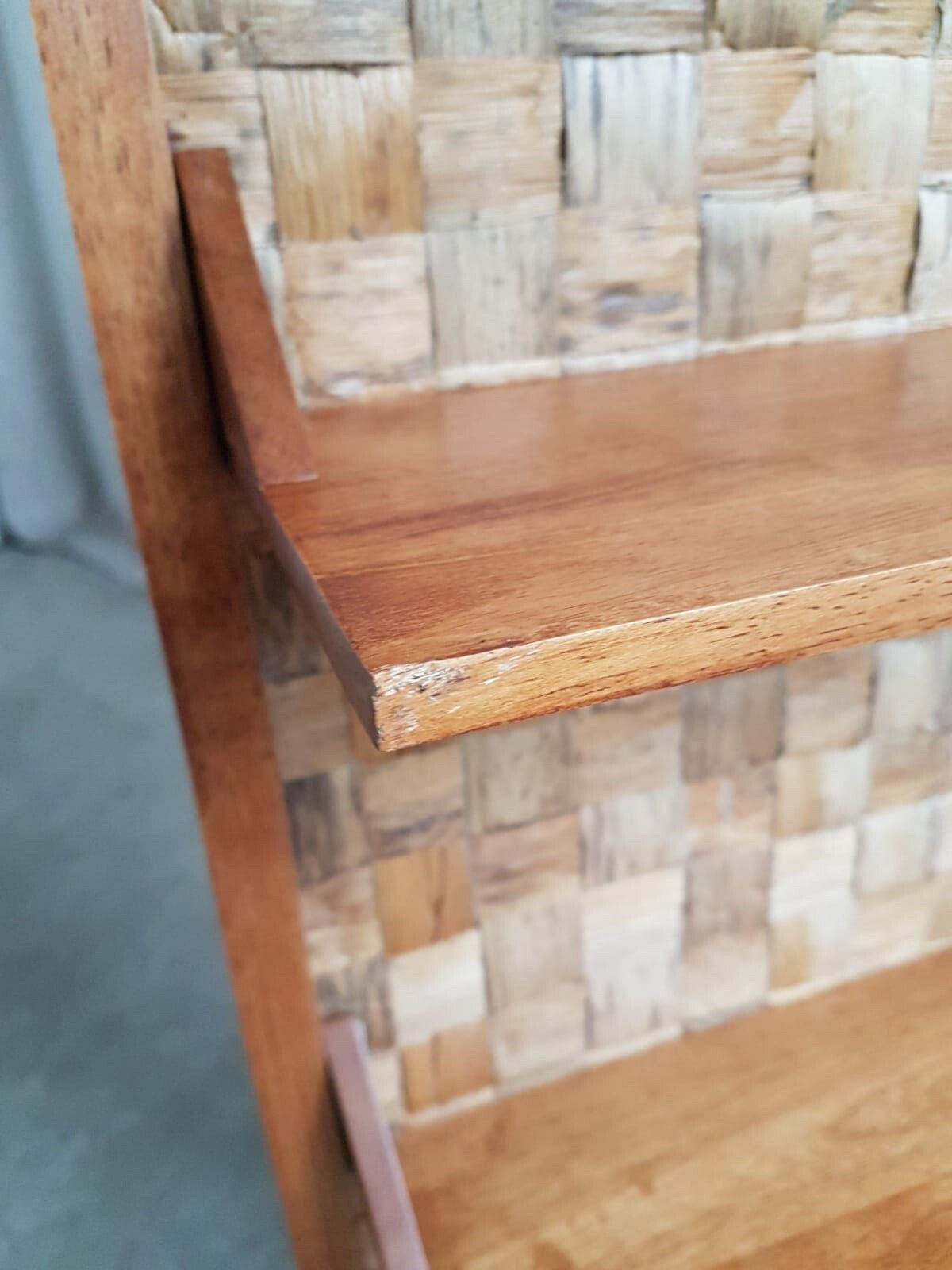 Furniture Vtg Mid Century Compact Bookcase Small Shelves Danish Scandi Design Retro R739 photo