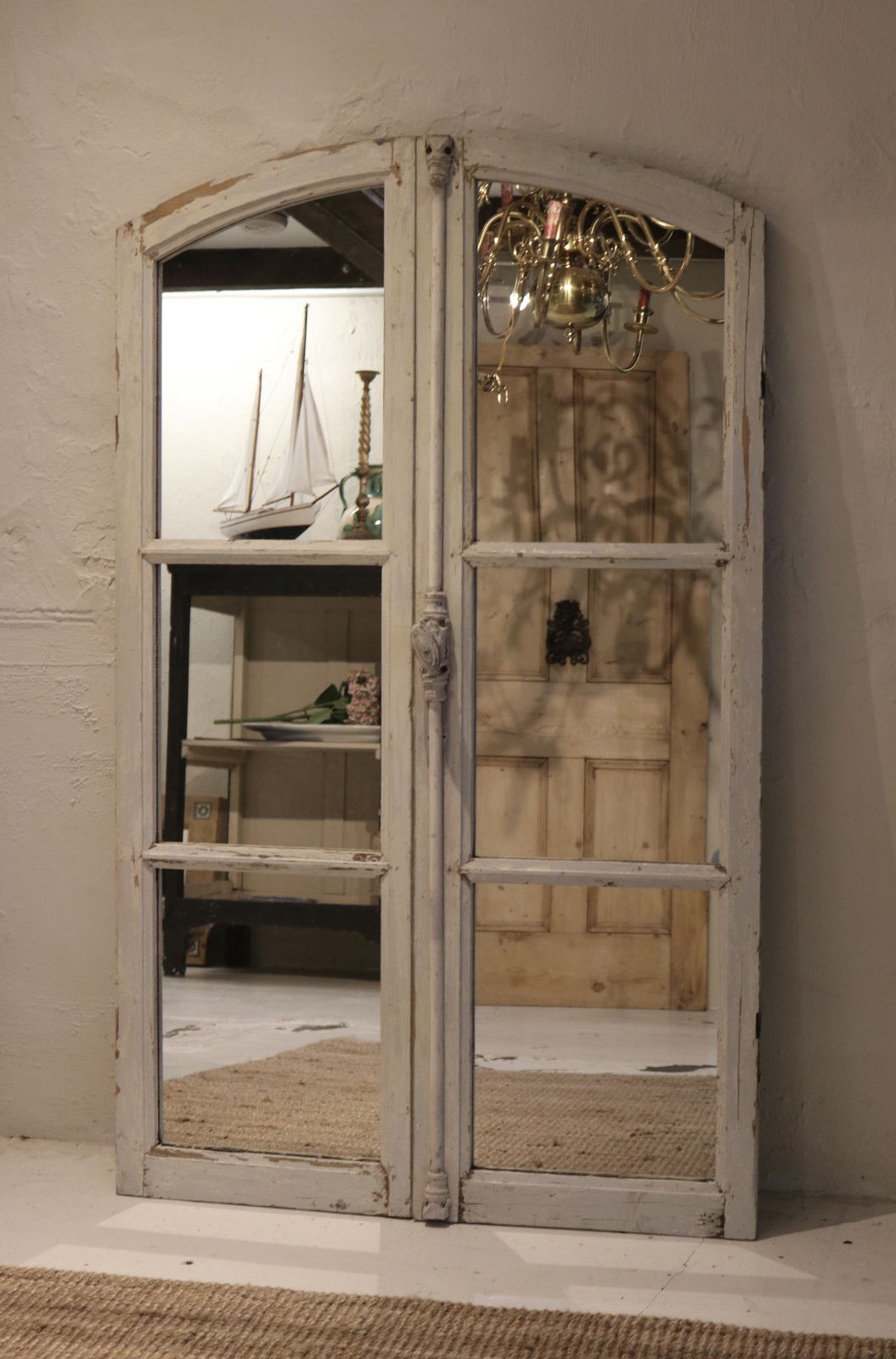 Arch Top Antique French Mirror Doors photo vintage