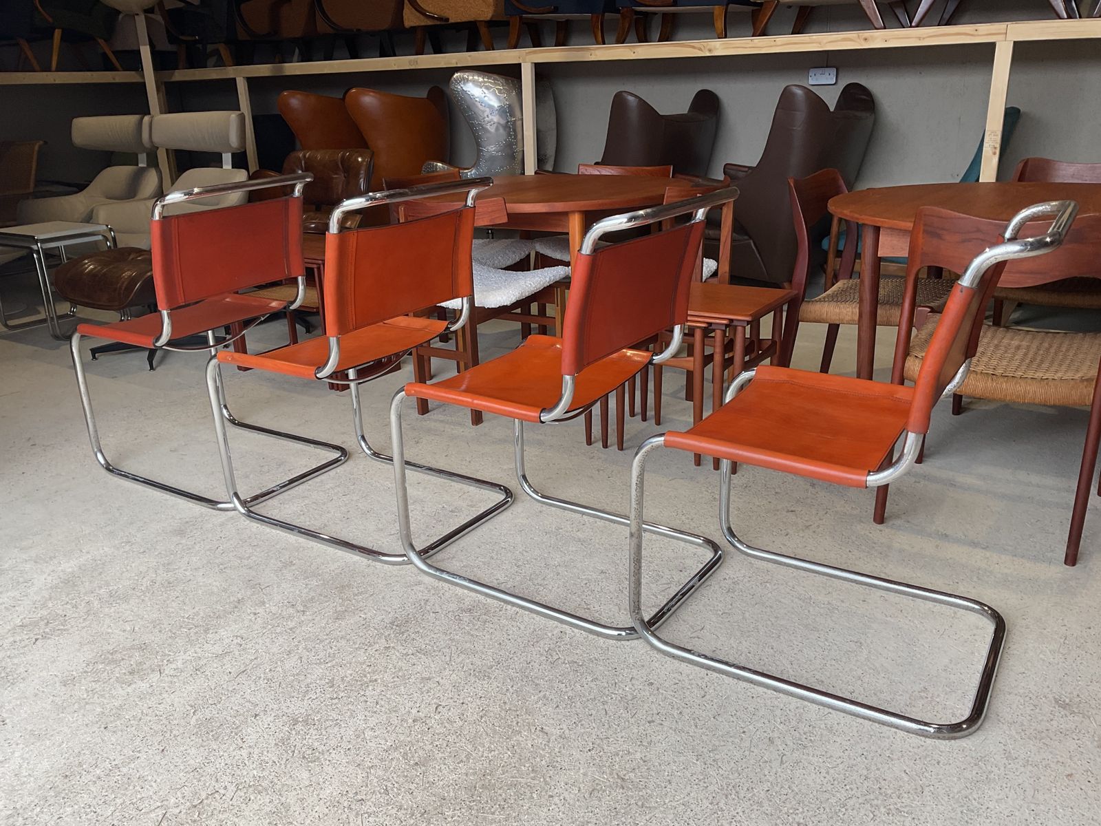 photo vinterior Set Of 4 Chairs By Mart Stam For Fasem, 1970s In Mid Century Style