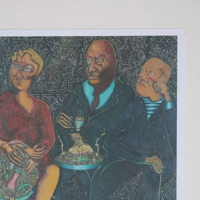 2001 Framed Lithography “Kapoenen” , Netherlands photo furniture