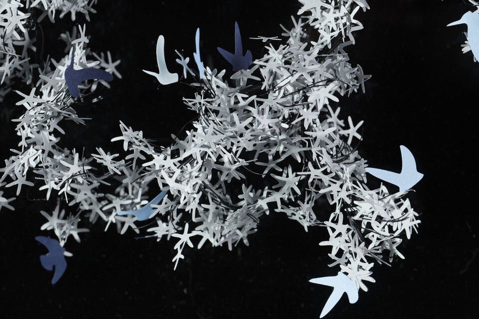 photo for sale Metal And Paper Creation By Lebanese Artist Nayla Tabet &Quot;The Bird Effect&Quot.