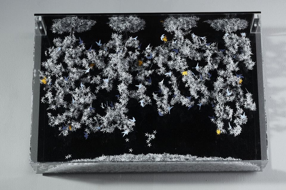 photo buy Metal And Paper Creation By Lebanese Artist Nayla Tabet &Quot;The Bird Effect&Quot.