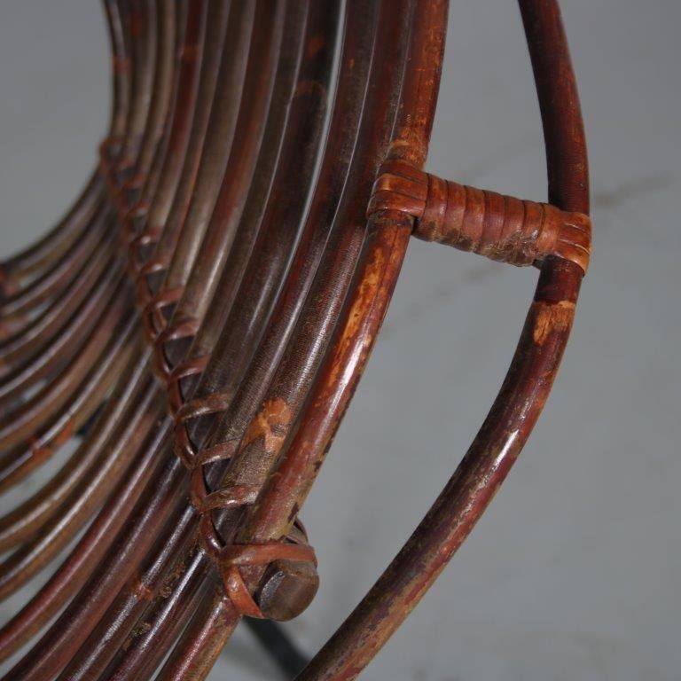 photo furniture 1950s Rare Rattan Chair By Rohé, Netherlands
