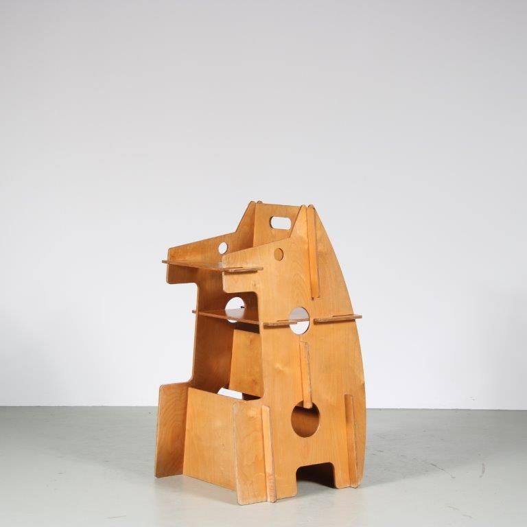 Convertible Children’s High Chair, Desk And Rocker Combined From The Netherlands, 1950 photo for sale