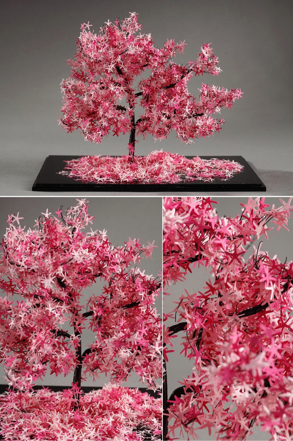 Metal And Paper Creation By Lebanese Artist Nayla Tabet &Quot;The Pink Tree&Quot.