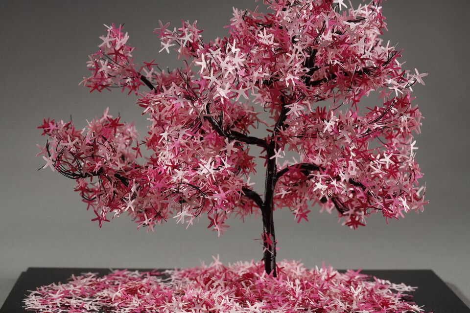 Metal And Paper Creation By Lebanese Artist Nayla Tabet &Quot;The Pink Tree&Quot. photo vinterior