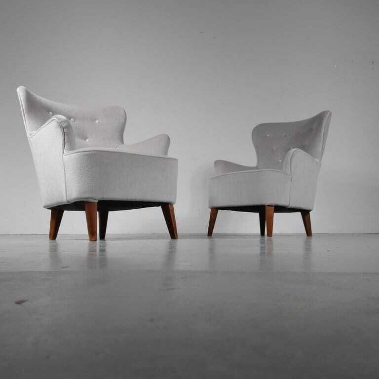 1950s Pair Of Theo Ruth Lounge Chairs For Artifort, The Netherlands