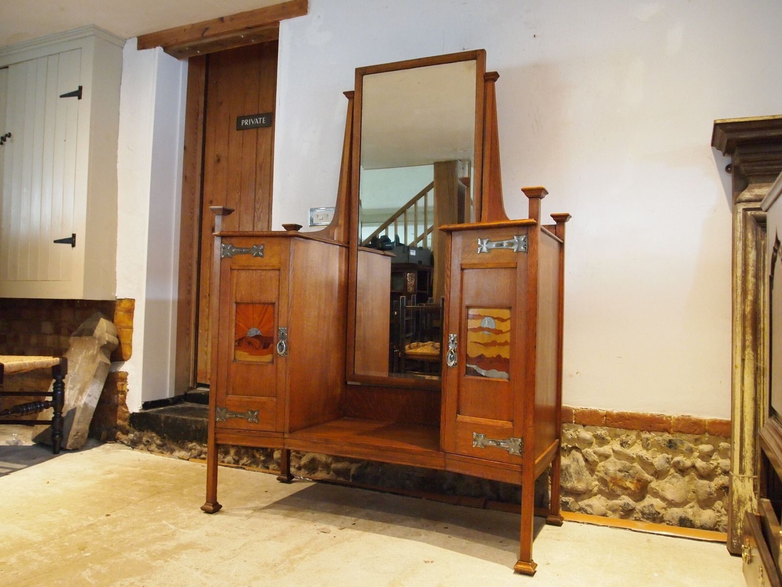 Dressing Table Outstanding Arts & Crafts Oak Manner Of E A Taylor C1900 photo furniture