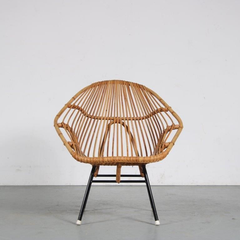 1950s Rattan Chair By Rohé, Netherlands