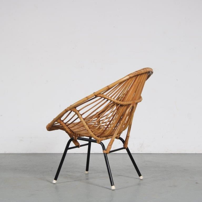 1950s Rattan Chair By Rohé, Netherlands photo buy