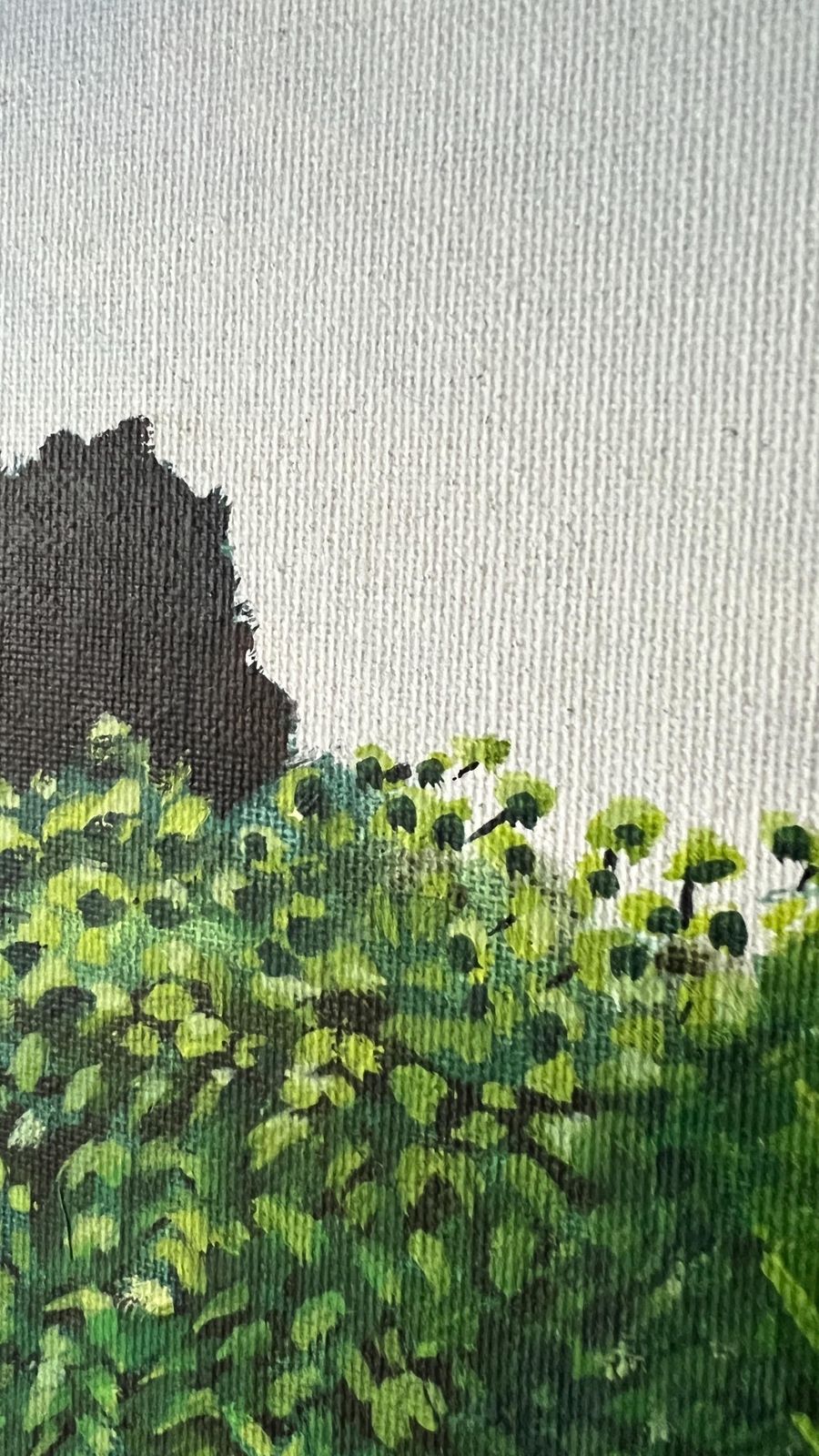 Late 20th Century Oil Painting On Stretched Canvas – Lush Garden Landscape photo 150.0