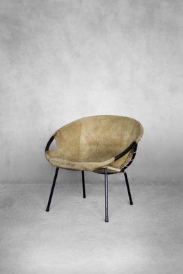 Mid Century Modern Duitse Fauteuil In Aardetinten Groen Suède – Balloon Chair Door Lusch Erzeugnis Voor Lusch & Co., Jaren 1960 photo vinterior