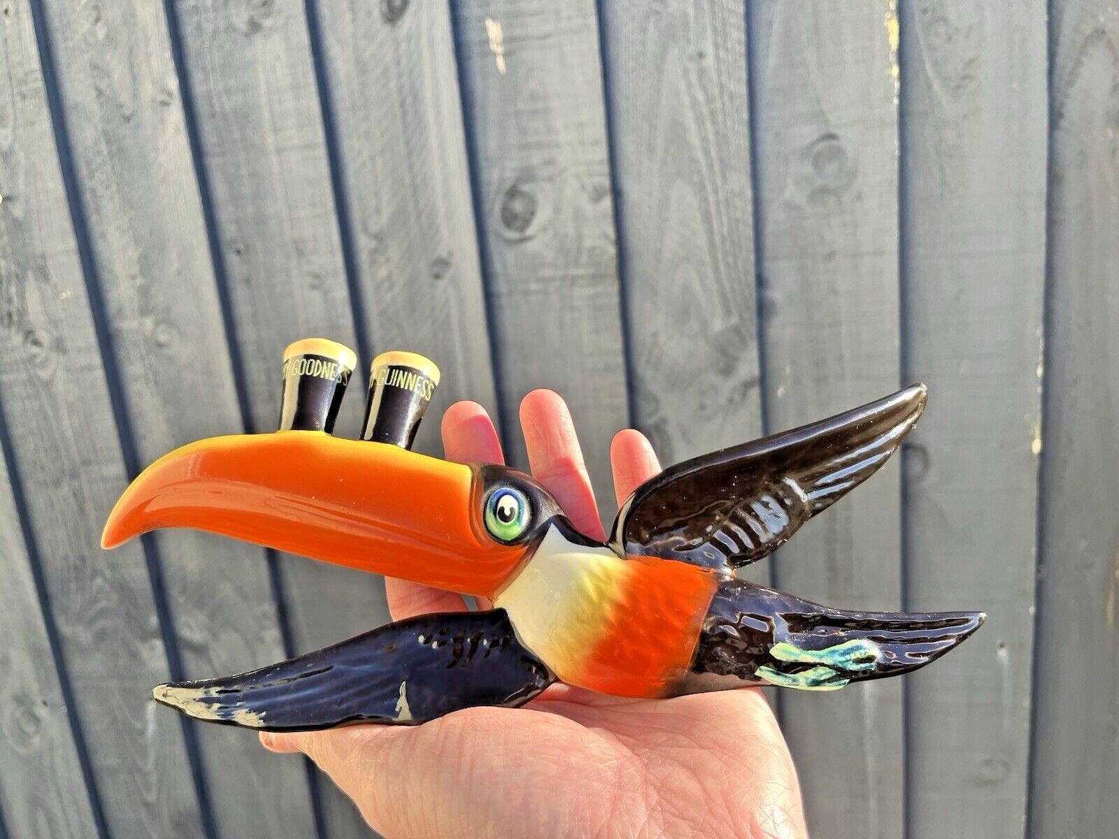Art Original 30s Carlton Ware Goodness My Guinness Flying Toucan Wall Plaque Ga 2221 photo