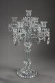 Home Decor Pair Of Glass Candelabras With Crystal Pendants photo