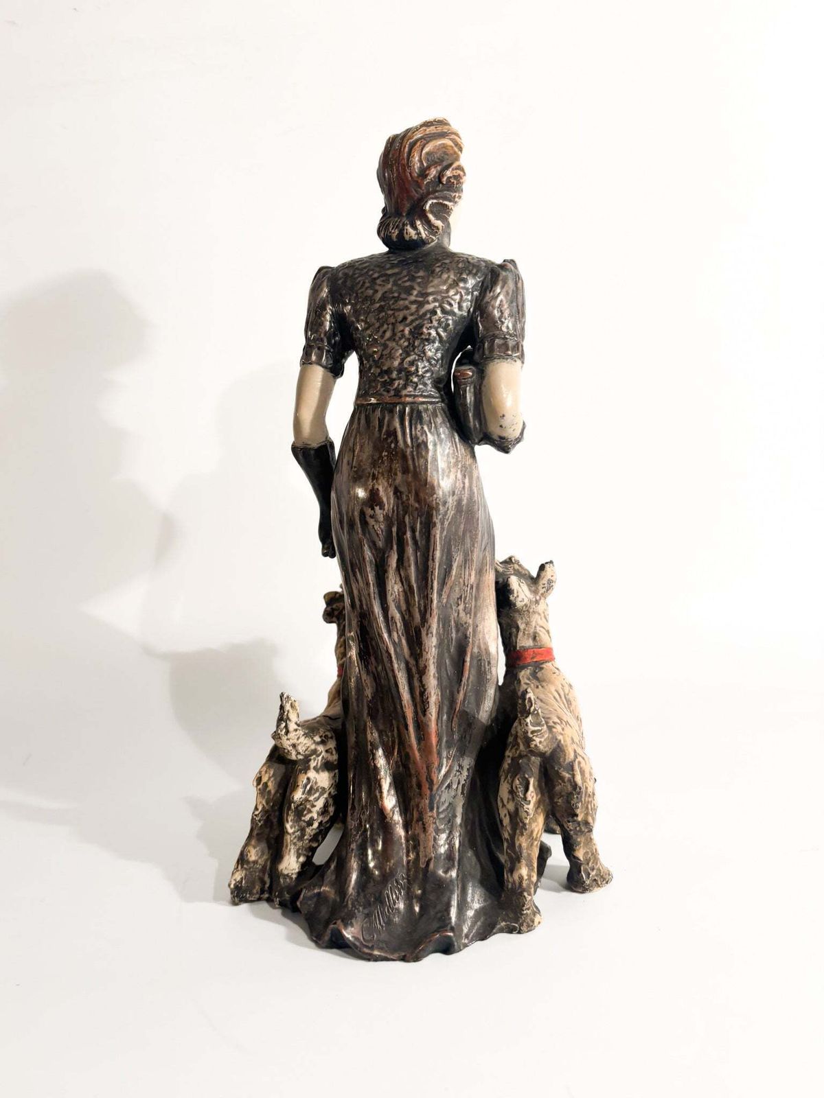Ceramic Sculpture Of Lady With Fox Terrier By Ceramiche Mollica 1940s photo 342.0