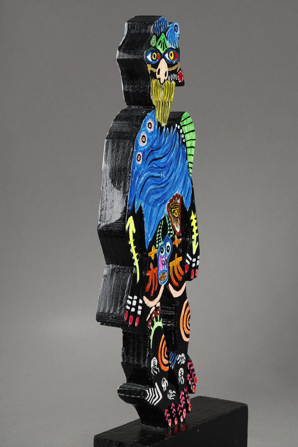 photo furniture Painted Wood Sculpture, "Djinn" By Mohammad Ariyaei