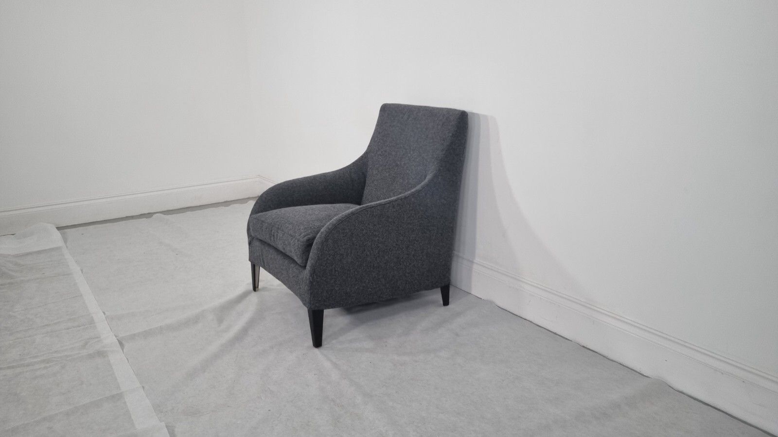 Bb Italia Florence F3 Armchair In Charcoal Wool In Excellent Condition photo vinterior