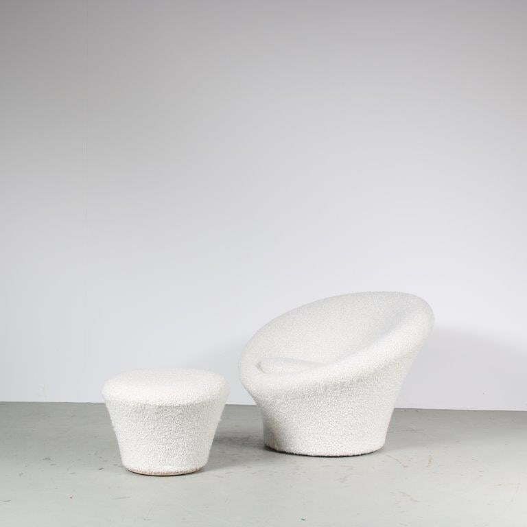 Pierre Paulin “Mushroom” Chair With Stool For Artifort, Netherlands 1960 photo vinterior