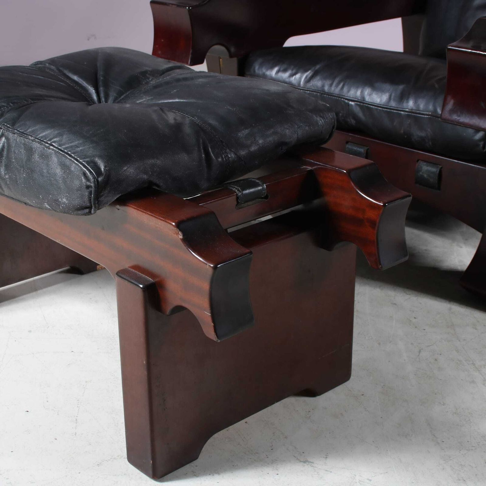 Italian Lounge Chair With Foot Stool By Luciano Frigerio, 1970 photo vinterior